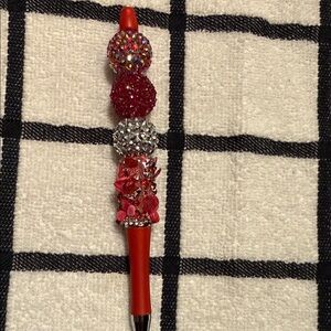 Elegant Red Beaded Pen
